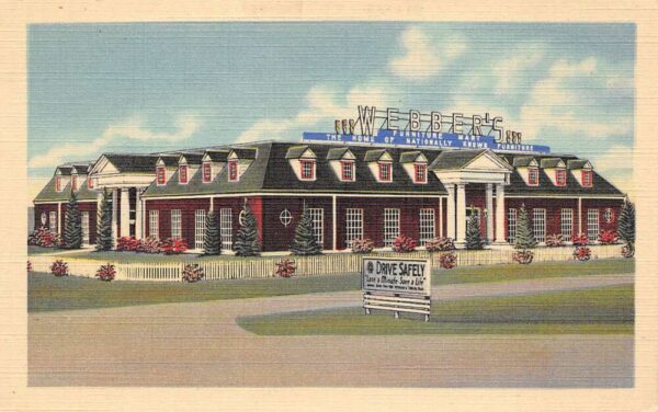 Scottsbluff Nebraska Webber's Furniture Store, Color Linen Vintage PC U6471