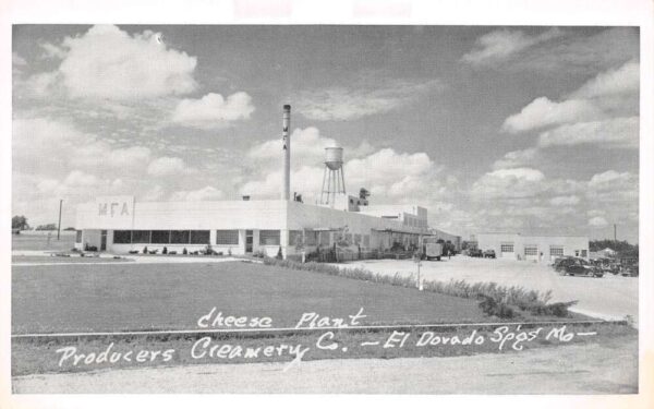 El Dorado Springs Missouri Cheese Plant, Producers Creamery B/W Photo PC U6490