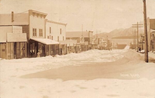 Seward Alaska Street Scene Real Photo Vintage Postcard U6506