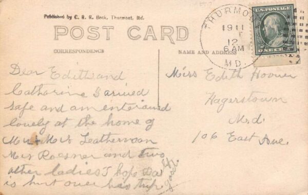 Thurmont Maryland St. John Lutheran Church Real Photo Vintage Postcard U6514 - Image 2