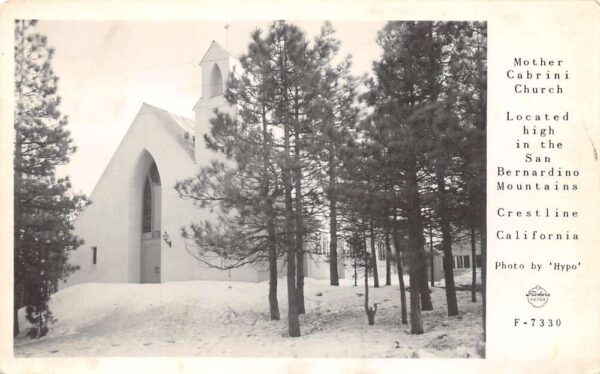 Crestline California Mother Cabrini Church Real Photo Vintage Postcard U6518