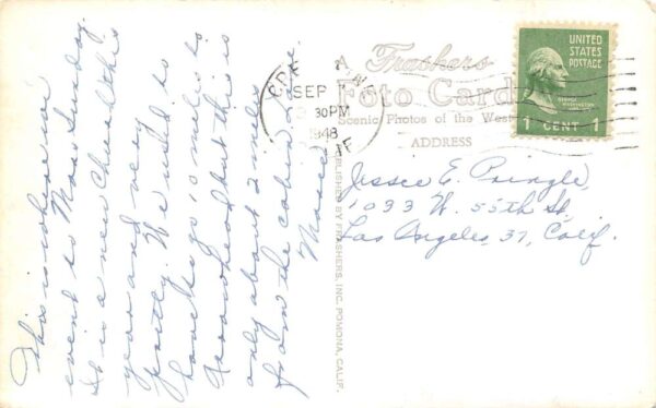 Crestline California Mother Cabrini Church Real Photo Vintage Postcard U6518 - Image 2