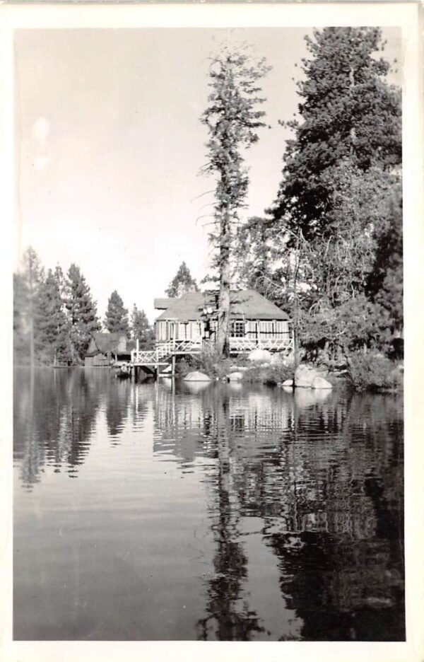 Big Bear California Cabin On Cedar Lake Real Photo Vintage Postcard U6521