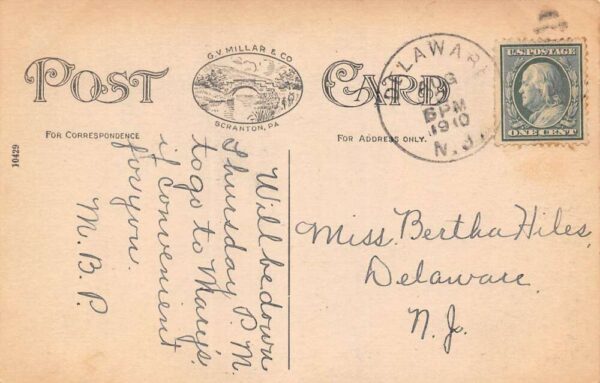 Portland Pennsylvania Business Section, B/W Photo Print Vintage Postcard U6532 - Image 2