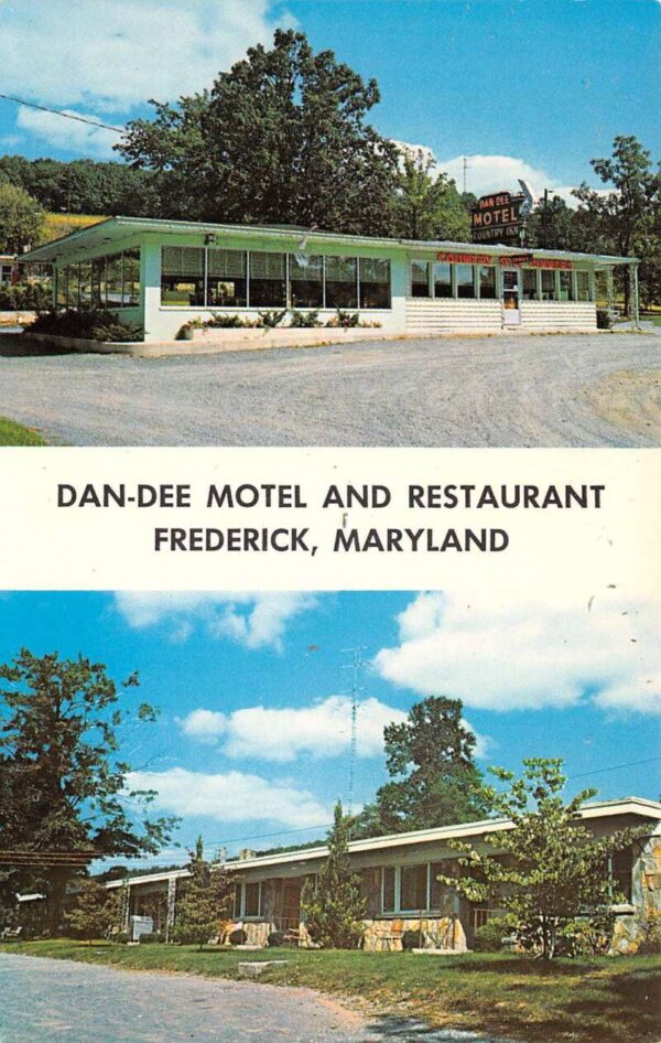Frederick Maryland Dan-Dee Motel & Restaurant Multi-View Chrome PC U6548