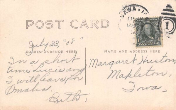 Onawa Iowa Maple Valley Firemen Parade Real Photo Vintage Postcard U6635 - Image 2