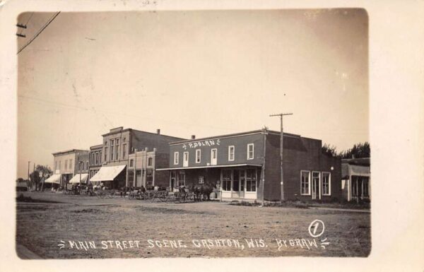 Cashton Wisconsin Main Street Scene Real Photo Vintage Postcard U6640