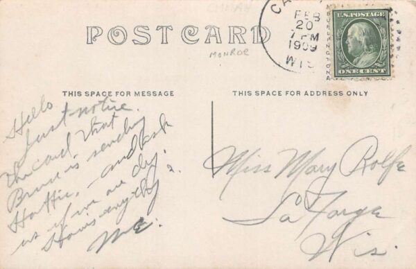 Cashton Wisconsin Main Street Scene Real Photo Vintage Postcard U6640 - Image 2