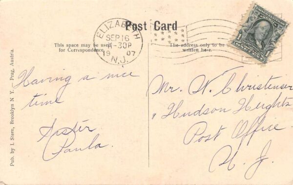 Elizabeth New Jersey Greetings From Elizabeth Multi-View Lithograph PC U6650 - Image 2