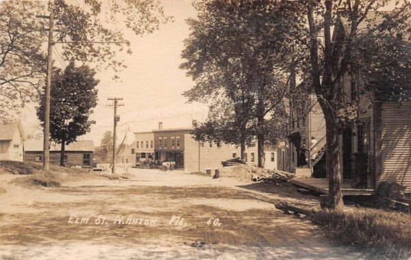 North Aniston Maine Elm Street Real Photo Vintage Postcard U6651