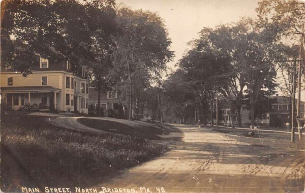 North Bridgeton Maine Main Street Real Photo Vintage Postcard U6662
