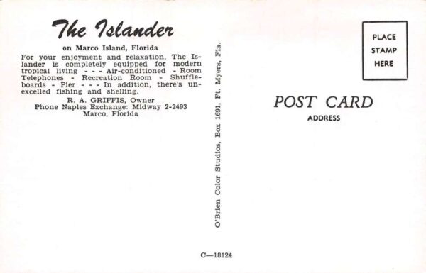 Marco Island Florida The Islander Motel Multi-View Photochrome Postcard U6701 - Image 2