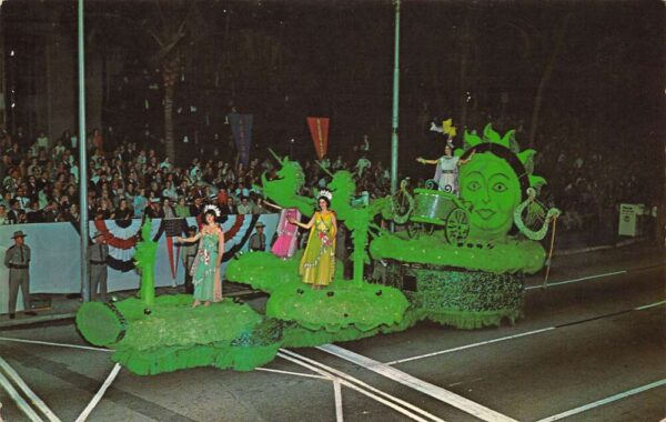 Miami Florida King Orange Parade Photochrome Vintage Postcard U6726