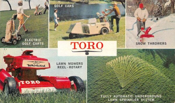 Minneapolis Minnesota Toro Golf Carts Lawn Mowers Adv Postcard AA69232