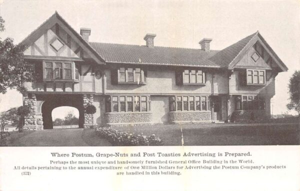 Battle Creek Michigan Postum Cereal Office Vintage Postcard AA69235