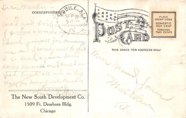 Chicago Illinois New South Development Co Fishermans Retreat Postcard AA69239 - Image 2