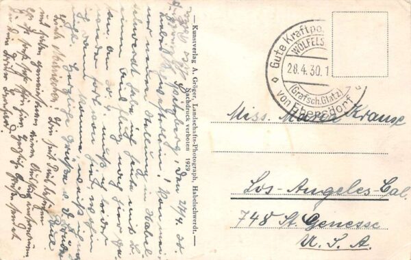 Poland Spitzberg Grafschaft Glatz Marie Schnee Church Vintage Postcard AA69264 - Image 2