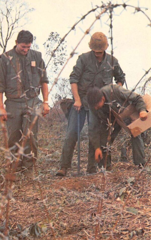 US Military Investigating a VC Trap Vintage Postcard AA69275