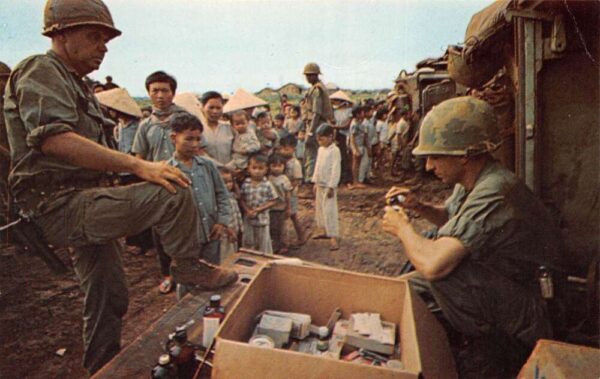 US Military Vietnam War Medical Teams Vintage Postcard AA69286