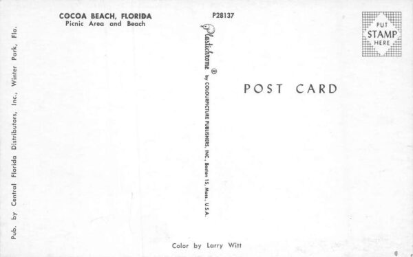 Cocoa Florida Picnic Area and Beach Chrome Vintage Postcard U6776 - Image 2