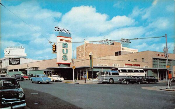 Jacksonville Florida Greyhound Bus Station Chrome Vintage Postcard U6781