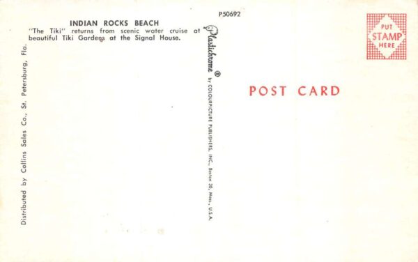 St Petersburg Florida Indian Rocks Beach, Tiki Gardens Boat Chrome PC U6763 - Image 2