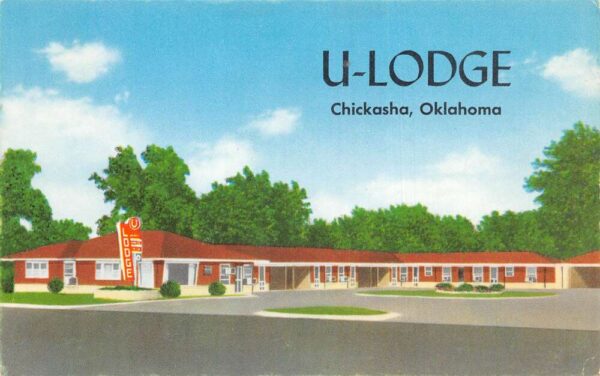Chickasha Oklahoma U-Lodge Motel Vintage Postcard TT0005