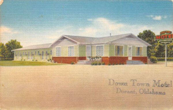 Durant Oklahoma Downtown Motel Vintage Postcard TT0029