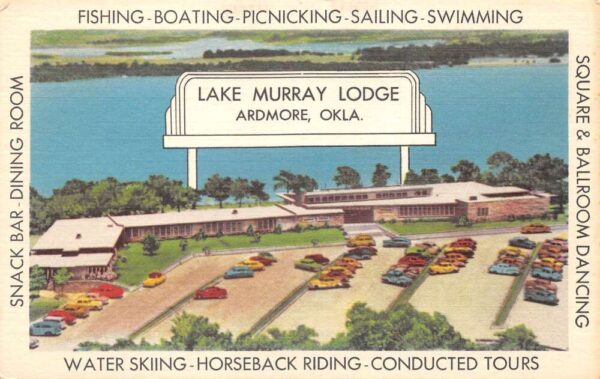 Ardmore Oklahoma Lake Murray Lodge Vintage Postcard TT0035