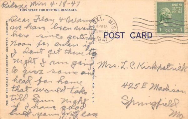 Biloxi Mississippi Business Section w/ Coca-Cola Sign Vintage Postcard TT0054 - Image 2