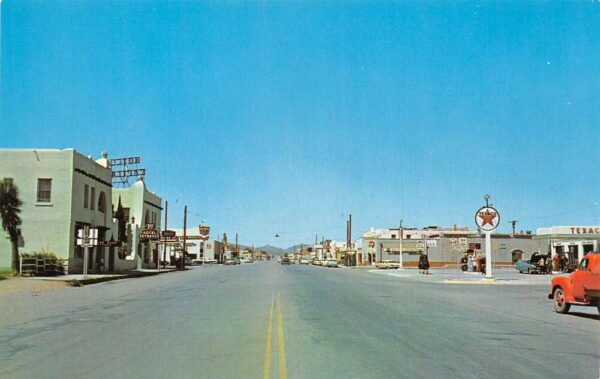 Van Horn Texas Main Street, Street Scene Vintage Postcard TT0071