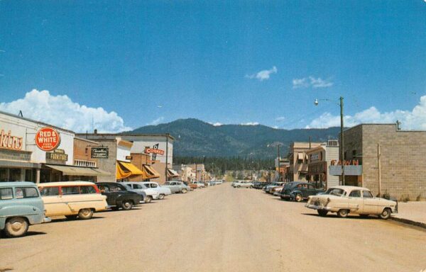 Libby Montana Main Street, Zonololite, Lumber Capitol Vintage Postcard TT0086