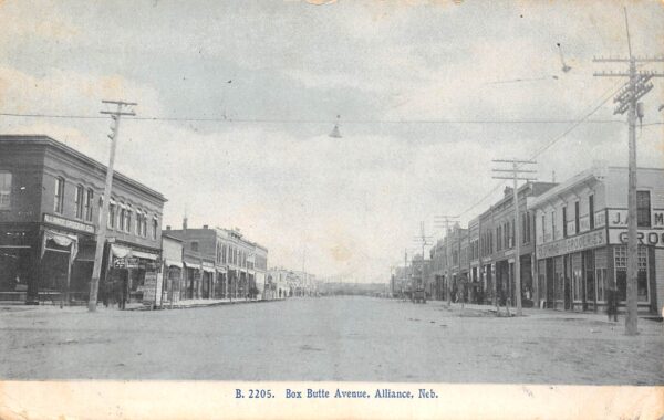 Alliance Nebraska Box Butte Avenue, Alliance Grocery Co. Vintage Postcard U6837