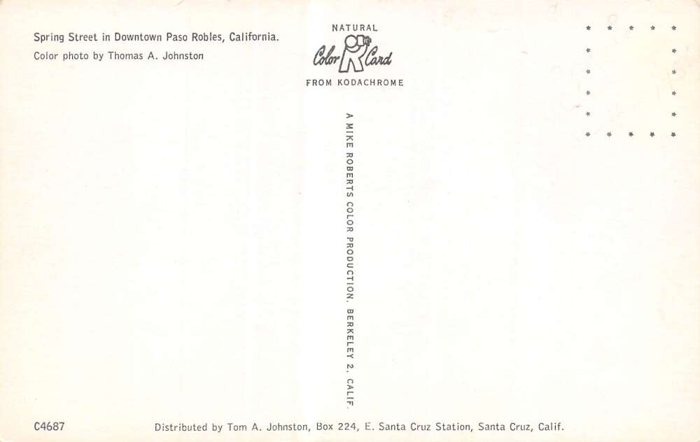 Paso Robles California Spring Street, Standard Gas Station, Chrome PC U6899 - Image 2