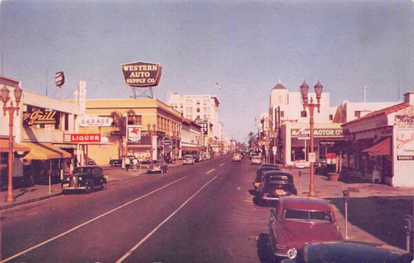 Santa Ana California Main St., Looking North, Western Auto Supply Co. PC U6916
