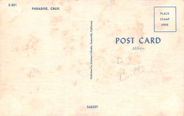 Paradise California Street Scene, 5 & 10 Cent Store Vintage Postcard U6924 - Image 2