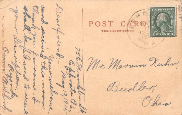 Ephrata Pennsylvania P. & R.R.R. Depot, Photo Print Vintage Postcard U11652 - Image 2