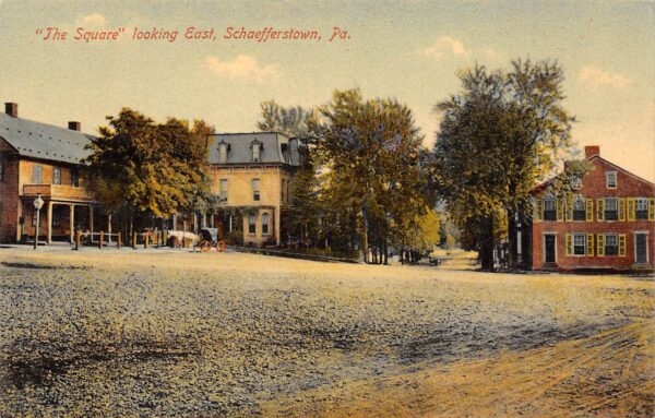 Schaefferstown Pennsylvania The Square, Looking East, Color Lithograph PC U11656