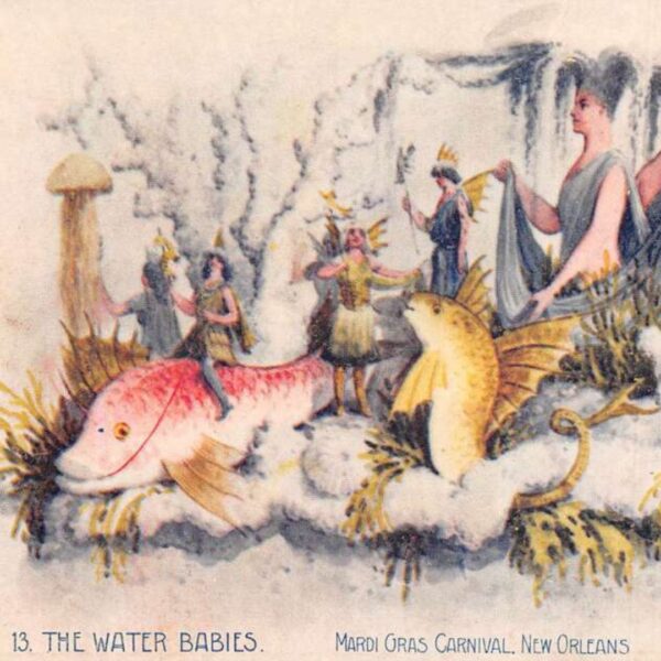 vintage postcard Mardi Gras float