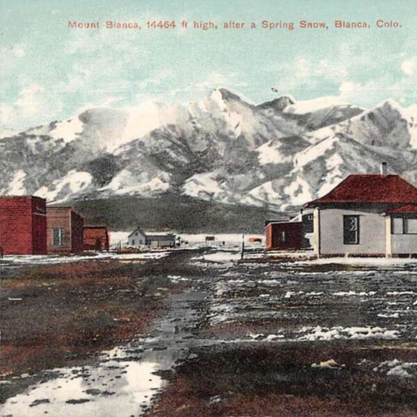 white mountain on a vintage postcard