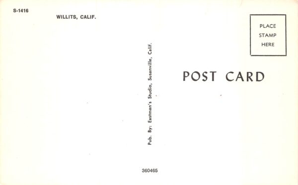 Willits California Street Scene, Rexall Drug Store Vintage Postcard U6962 - Image 2