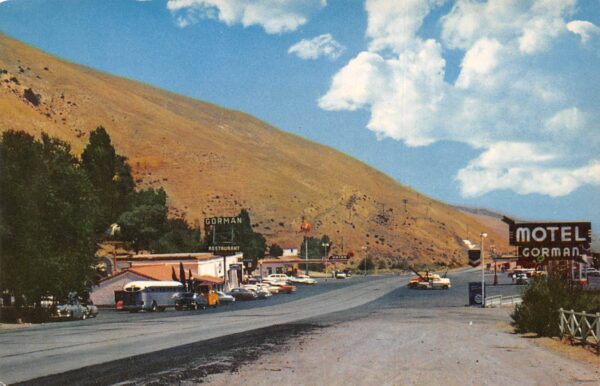 Gorman California Town Scene, Hotel Gorman Photochrome Vintage Postcard U6965