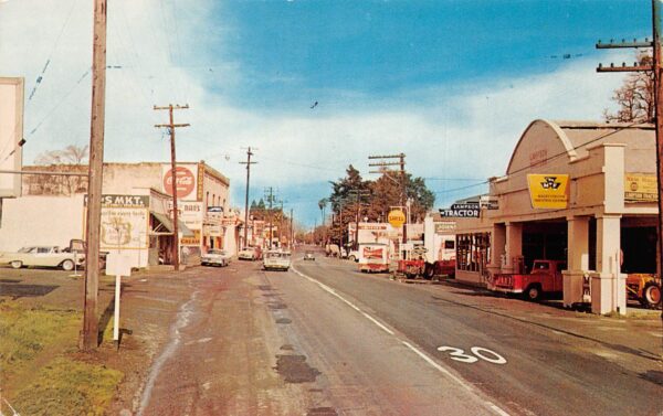 Geyserville California Town View, Coca Cola Sign, Photochrome Vintage PC U6969