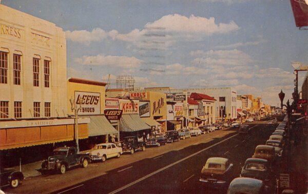 Modesto California Street Scene, Goodwill Store, Photochrome Vintage PC U6972