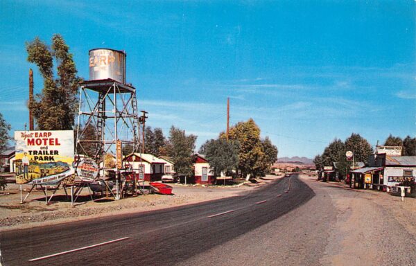 Earp California Street Scene, Earp Motel, Photochrome Vintage Postcard U6983