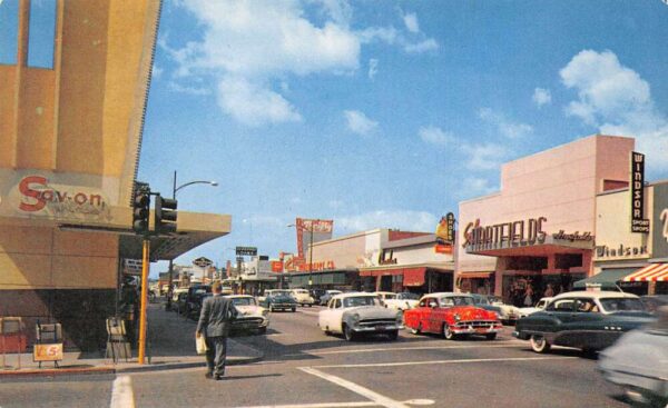 Burbank California San Fernando Rd., Department Stores Vintage Postcard U7002
