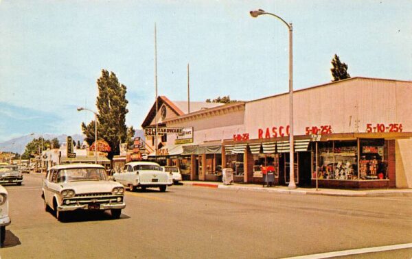 Bishop California Street Scene, 5 & 10 Cent Store Vintage Postcard U7006