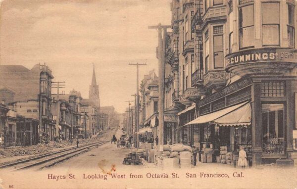 San Francisco California Hayes St., W. From Octavia St. Undivided Back PC U7024
