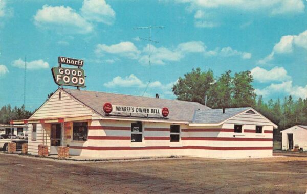 Grayling Michigan Wharff's Dinner Bell Inn, Coca Cola Sign Vintage PC U7033
