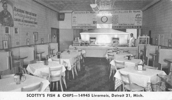 Detroit Michigan Scotty's Fish & Chips Restaurant, Interior,Photo Print PC U7046